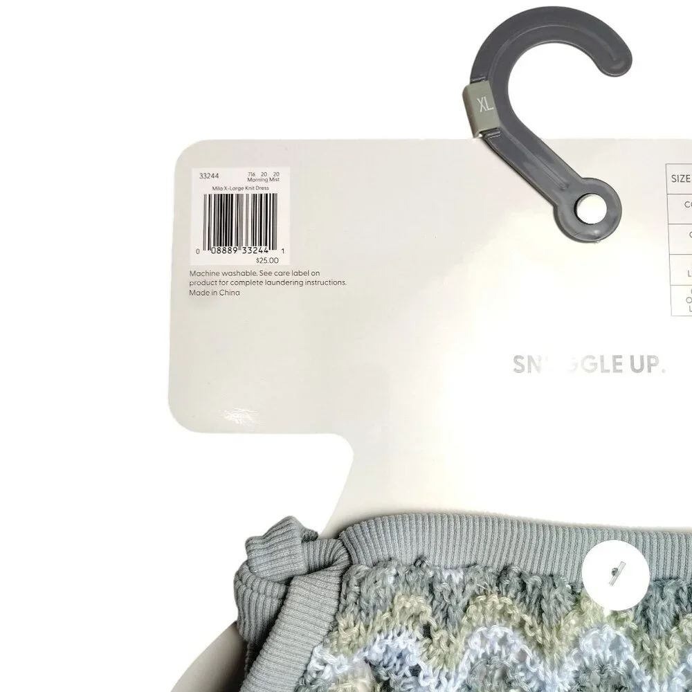 Koolaburra By Ugg X-Large Dog Green and White Mila Knit Chevron Pattern Dress